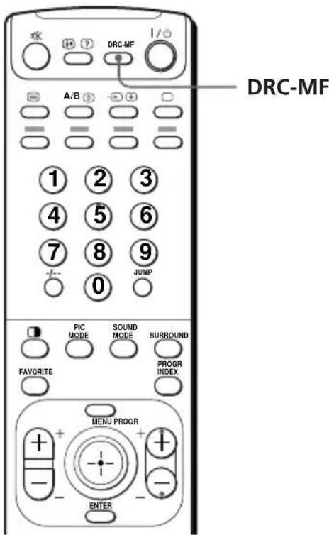 DRC-MF 1 2 3 4 5 6 7 8 9 JUMP PIC MODE SOUND MODE SURROUND FAVORITE PROGR INDEX MENU PROGR ENTER