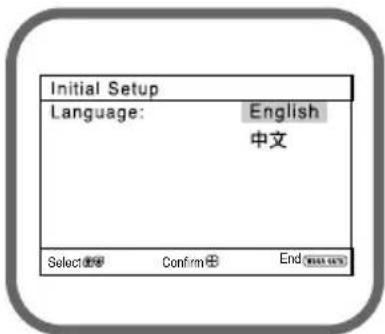 Initial Setup Language: English 中文 Select Ⓧ Confirm Ⓧ End Ⓧ