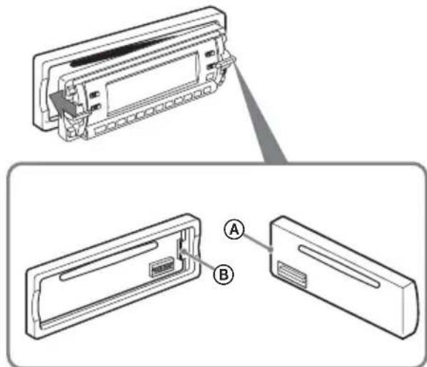 SONY CDX-RA750 - Colocación del panel frontal - 1