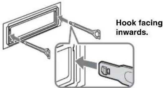 Hook facing inwards.