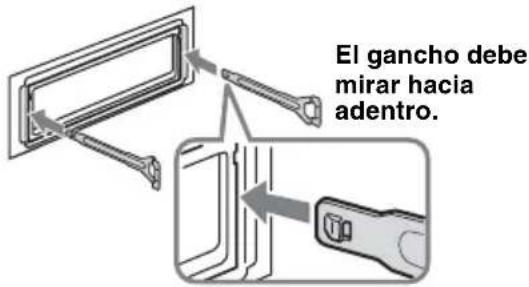 El gancho debe mirar hacia adentro.