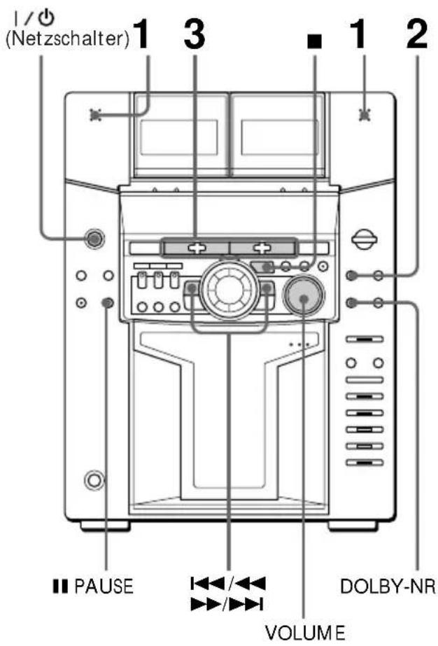 1 / 0 (Netzschalter) 1 3 ■ 1 2 ■ PAUSE VOLUME DOLBY-NR