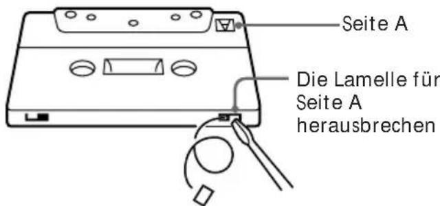 Seite A Die Lamelle für Seite A herausbrechen