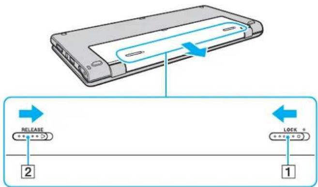 SONY Vaio VPCP116KG - To remove the battery pack - 1