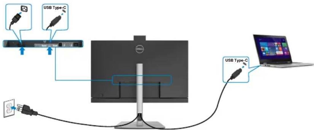DELL C2422HE - Connecting the USB Type-C cable - 1