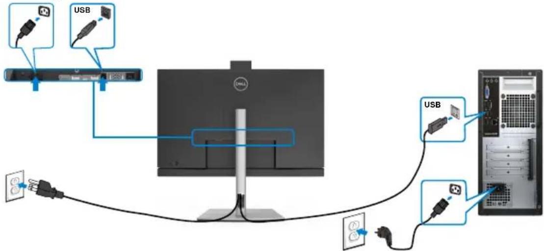 DELL C2422HE - Connecting the USB cable - 1