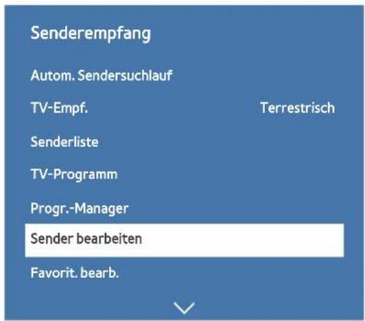 SAMSUNG UE48J5512AK - Verwenden der Funktion „Sender bearbeiten“ - 1