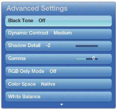 SAMSUNG UN40D5500RG - ■ Advanced Settings - 1