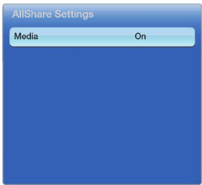 SAMSUNG UN40D5500RG - AllShare Settings - 1