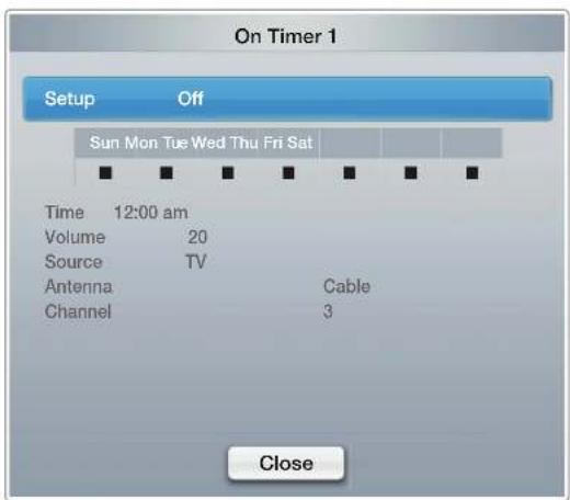 SAMSUNG UN40D5500RG - Setting the On / Off Timer - 1
