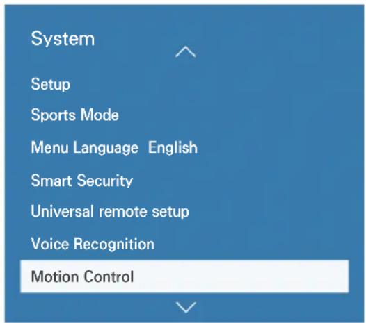 SAMSUNG UA55JU7500K - Setting up Motion Control - 1