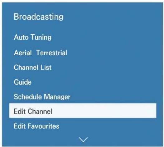 SAMSUNG UA55JU7500K - Running the Edit Channel function - 1