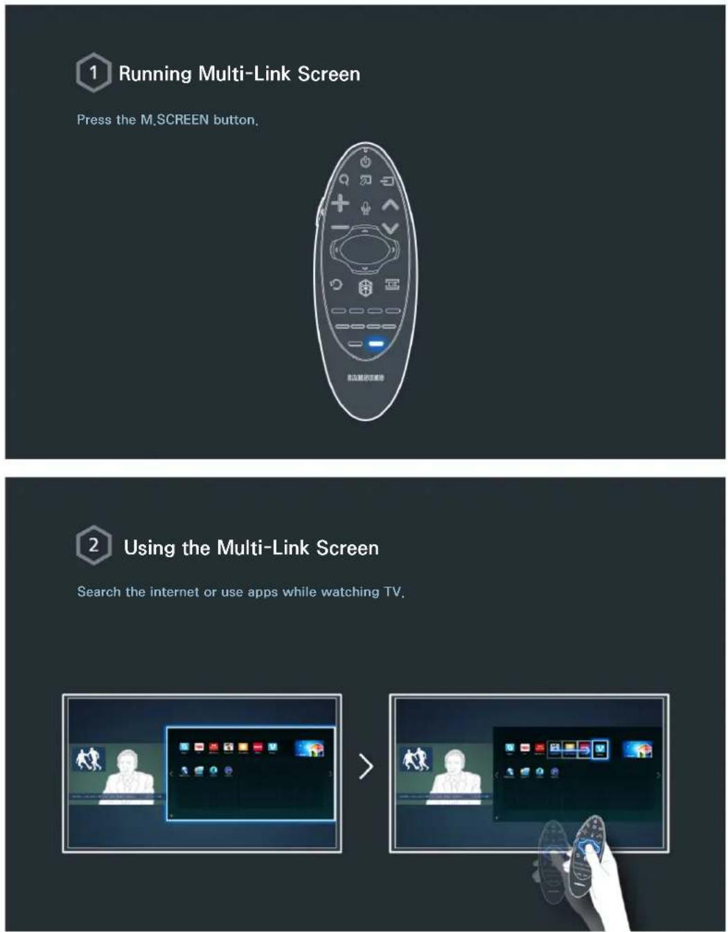 SAMSUNG UA78HU9800J - Using the Multi-Link Screen - 1