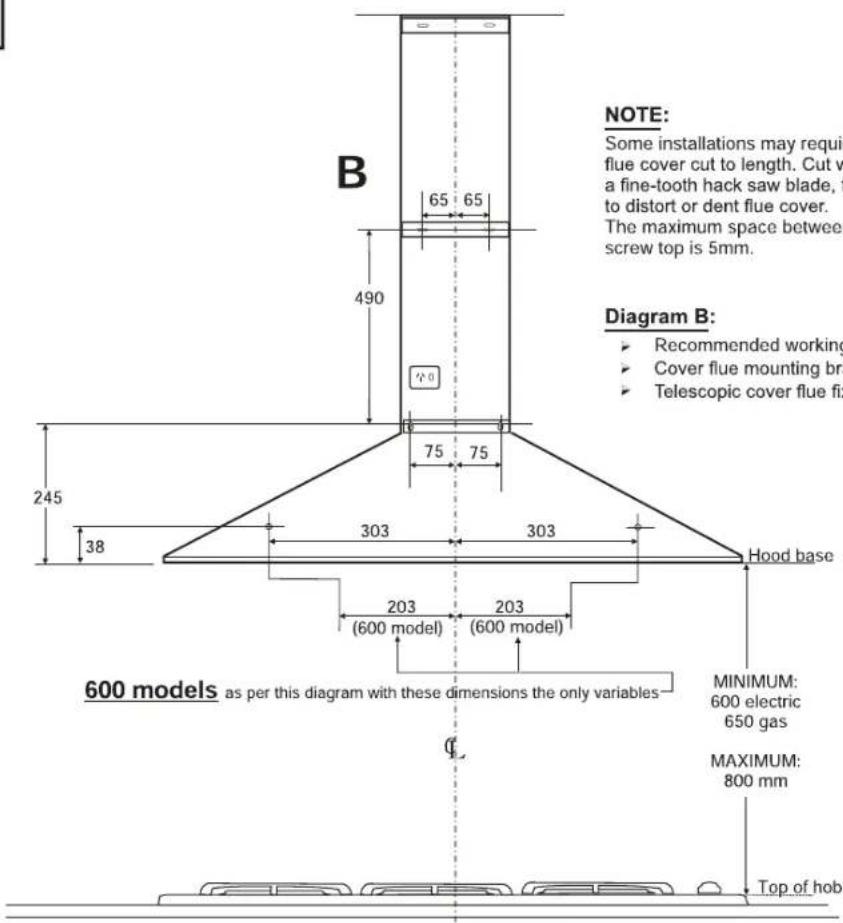 WESTINGHOUSE WRF900CS - INSTALLING THE COOKER HOOD - 3