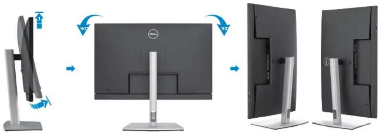 DELL C3422WE - Rotating the Display (C2422HE/C2722DE only) - 1