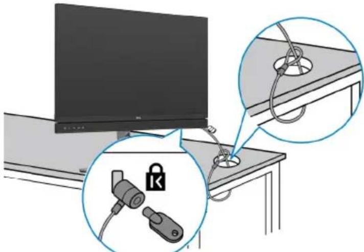 DELL C3422WE - Securing your monitor using Kensington lock (optional) - 1