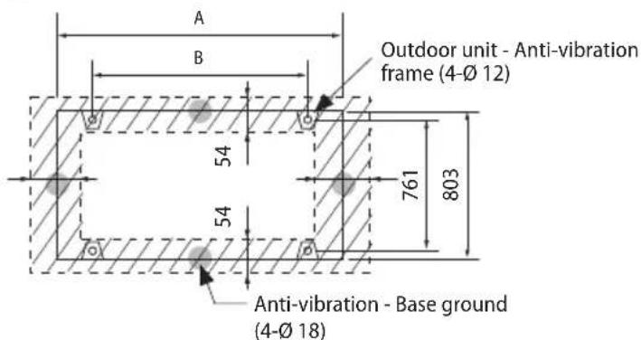 SAMSUNG AM120FXVCGH - Base construction and installation of the outdoor unit - 2