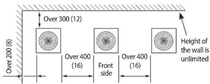 SAMSUNG AM100JXVAJH - Space requirement for installation - 2