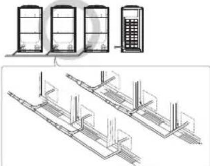 SAMSUNG AM100JXVAJH - Pipe installation between the outdoor units - 1