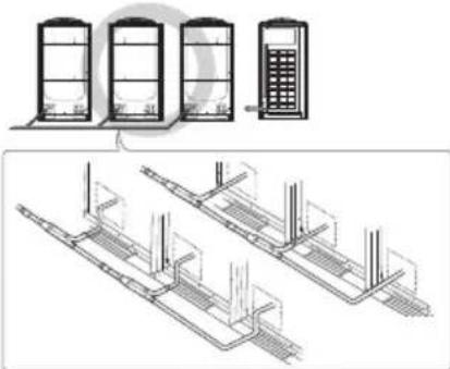 SAMSUNG AM120MXVAFC - Pipe installation between the outdoor units - 1