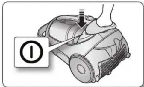 Diagram showing a hand using a vacuum cleaner to lift a foot, with a warning sign indicating no change.