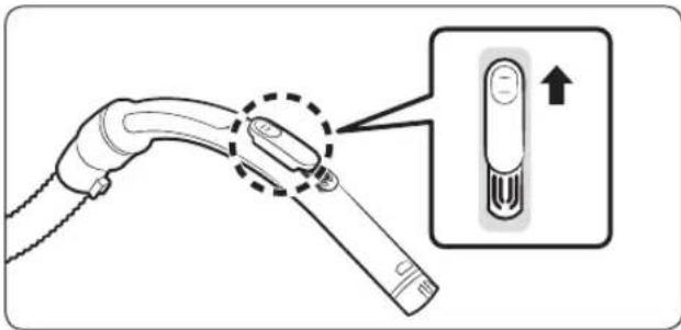 Diagram showing a cable connector being inserted into a device, with an arrow indicating the insertion direction.