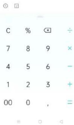 C % × ÷ 7 8 9 × 4 5 6 - 1 2 3 + 00 0 , =