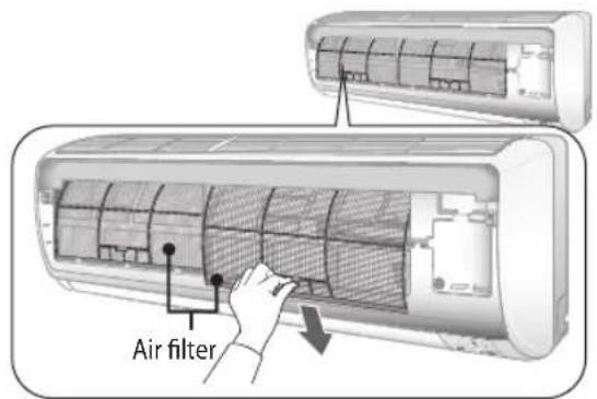 SAMSUNG AQV12PSBAX - Removing the Air filter - 1