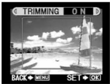 OLYMPUS Camedia P-440 - Select trimming with the left or right arrow button. - 4