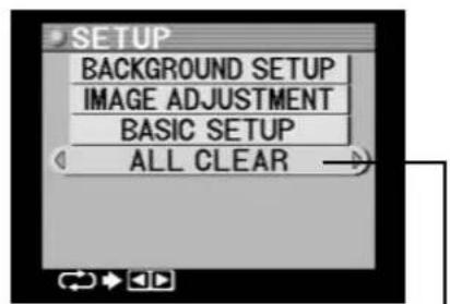 SETUP BACKGROUND SETUP IMAGE ADJUSTMENT BASIC SETUP ALL CLEAR