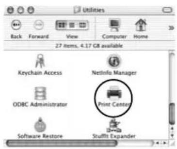 Utilities Back Forward View Computer Home 27 items, 4.17 GB available Keychain Access Netinfo Manager ODBC Administrator Print Center Software Restore Stufft Expander