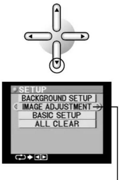 SETUP BACKGROUND SETUP IMAGE ADJUSTMENT BASIC SETUP ALL CLEAR