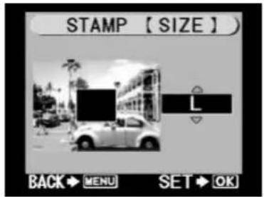 OLYMPUS Camedia P-440 - E-1 Selecting the Stamp Size - 3