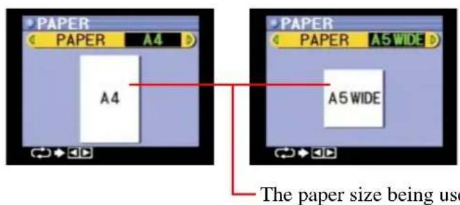 PAPER PAPER A4 A4 PAPER PAPER A5 WIDE A5 WIDE The paper size being used