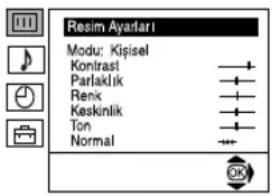 Resim Ayadari Modu: Kişisel Kontrast Parlaklik Renk Keskinlik Ton Normal