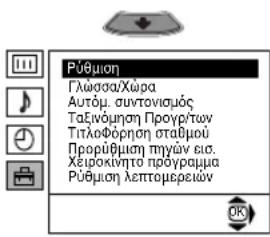 Púðišn Γλώσα/Χερα Autóμ. συντονισμός Ταξινόμηση Προγρίτων Τίτλεφόρηση σταθμού Προρύθιμη στηγών εια Χειροκινητε προγρεμμα Púðišn λεπτομερειών