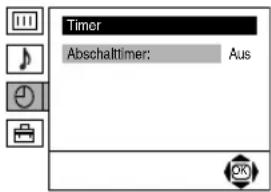 Timer Abschalttimer: Aus