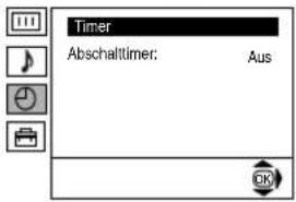 Timer Abschalttimer: Aus