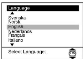 Language ▲ Svenska Norsk English Nederlands Français Italiano ▼ Select Language: OK