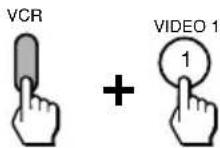 SONY RM-VZ800T - Example: To erase the "learned" function from the Number button 1 in VCR mode - 3