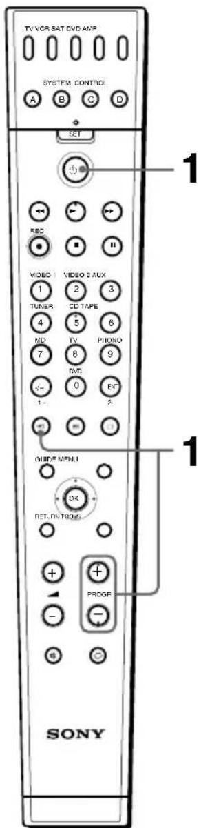 TV VOR SAT DVD AMP SYSTEM CONTROL A B C D SET 1 REC VIDEO 1 VIDEO & AUX 1 2 3 TUNER CD TAPE 4 5 6 MD TV PIONO 7 8 9 RMS 0 EF 1- 2- GUIDE MENU OK RETURN TO CNS + - PROOF - SONY