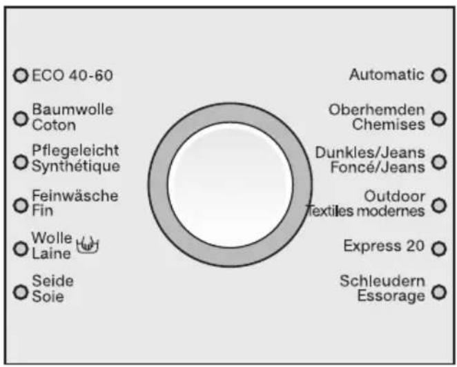 MIELE WW 600-90 CH - Programm und Einstellungen wählen - 1