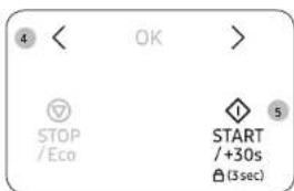 4 < OK > STOP /Eco START /+30s (3sec)