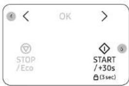 4 < OK > STOP /Eco START /+30s (3 sec)