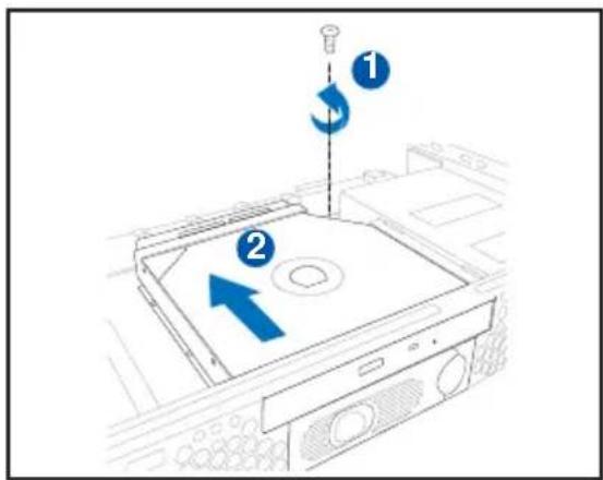 Diagramm, das ein Gerät mit beschrifteten Teilen und Richtungspfeilen zeigt, einschließlich nummerierter Anmerkungen 1 und 2.
