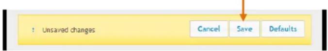 ! Unsaved changes Cancel Save Defaults