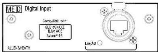 MED Digital Input Compatible with: GLD dSNAKE ILive ACE Aviom*16 ALLEN&HEATH Link/Act