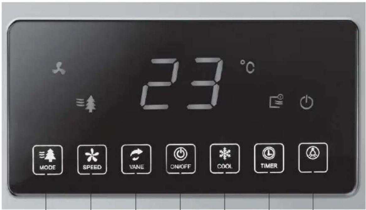23 °C MODE SPEED VANE ON/OFF COOL TIMER