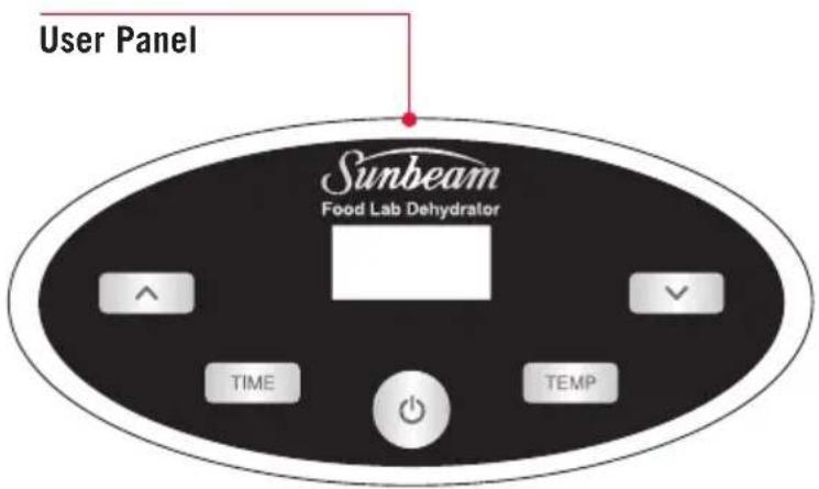 User Panel Sunbeam Food Lab Dehydrator TIME TEMP