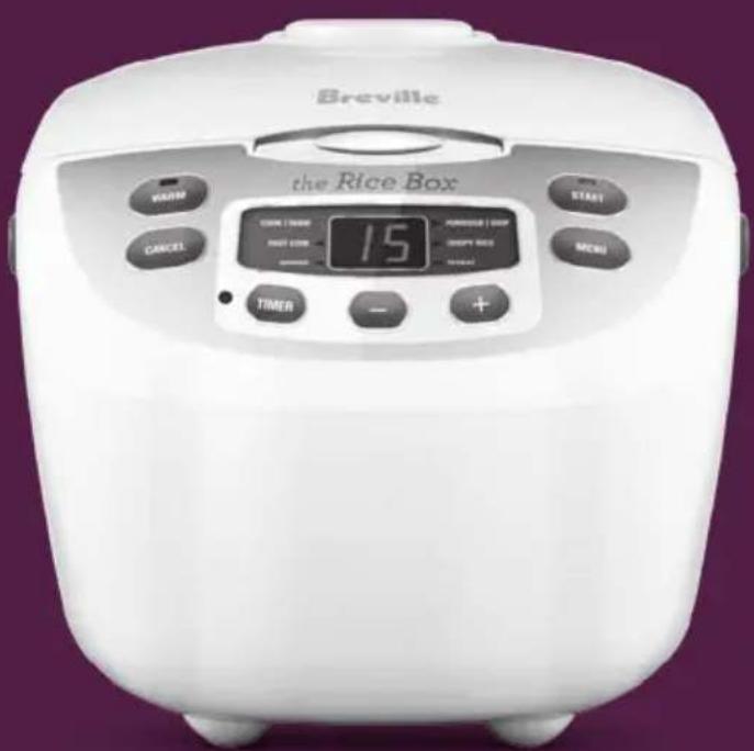 Breville the Rice Box START CANCE 15 TIMER +